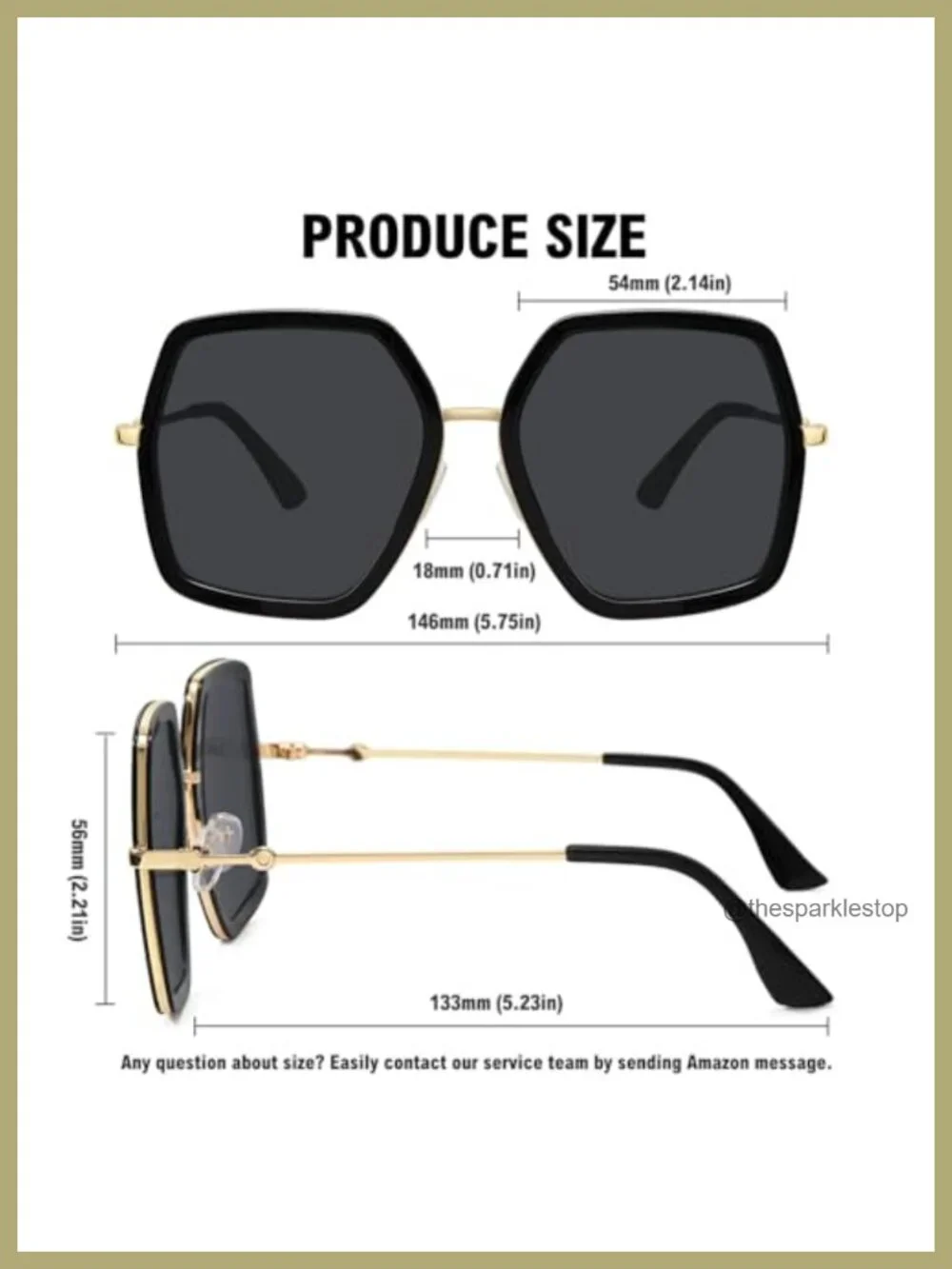 Oversized Square Sunglasses Women Retro Luxury Big UV400 Protection